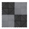 Vented Modular Interlocking Flooring Tiles & Edges 90 Grey & 30 Black Single Garage Heavy Duty Floor Mat Showroom Workshop Outdoor Polypropylene Anti Slip Weather Resistant Drainage 3.2m x 6m 19.2m2