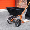 Lawn Leveller & Rotary Spreader Gritter Fertiliser Garden Levelling Rake Lute 50cm x 32cm Orange Removable Extendable Handle Easy Grip Salt Grit Sand Seed Rain Cover & Gloves