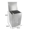 Coal Storage Bunker 150kg 300L Galvanised Steel Raised Metal Base Strengthening Bar Baffle Plate Waterproof Rust & Rodent Proof Wood Fire Sliding Door Hinged Lid Handle FREE Coal Shovel