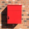 Parcel Post Box Lockable Wall Mounted Secure Large Outdoor Letter Smart Mail Drop Box Weatherproof Galvanised Steel | 5 Keys | 580 x 460 x 360mm - Red