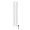 Traditional 3 Column Radiator 1800mm x 292mm Modern Central Heating Heater Gloss White Carbon Steel Vertical Wall Mounted Kitchen Living Room Bathroom Cleaning Brush Fixing Kit & Brackets