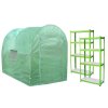 Polytunnel Greenhouse Walk In Galvanised Racking Windows Doors Growhouse PE Cover Gardening Metal Frame Outdoor Storage Garden Tent Vegetable Flower Plant 19mm Diameter | 4 x 2m
