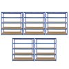 Monster Racking 5 x Garage Racking Shelving Unit / 5 Tier 1600mm Wide x 600mm Deep / Steel & MDF Shelves