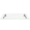 MonsterShop 1440 x 800mm Glass Canopy, 4 Stainless Steel Brackets, Front/Back Door Porch Shelter