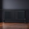 Traditional 3 Column Radiator 600mm x 1192mm Modern Central Heating Heater Matt Anthracite Grey Carbon Steel Horizontal Wall Mounted Kitchen Living Room Bathroom Cleaning Brush Fixing Kit & Brackets