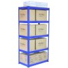 2 x Blue Racking Bay Unit 5 Tier Heavy Duty Steel Metal 150kg capacity Per Shelf Garage Shelves Storage Warehouse Shed Workshop Boltless Shelving 75cm x 150cm x 30cm