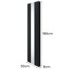 Oval Panel Radiator With Mirror 1800mm x 500mm Modern Designer Double Column Vertical Heater Matt Anthracite Grey Carbon Steel Wall Mounted Kitchen Living Room Cleaning Brush Fixing Kit & Brackets