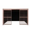 Wood Effect Aluminium Pergola With Blinds & 2 Louvre Panels - 4m x 3m