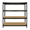 Monster Racking Q-Rax Heavy Duty Racking Garage Shelving, 360kg/shelf, 160cm x 60cm x 160cm, Black