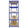 T-Rax  Garage Shelving Unit Extra Wide - 5 Tier Heavy Duty Rack for Storage Steel Utility Shelves | Metal & MDF Boltless Racking Assembly System | 1800KG Capacity | 360KG Per Shelf, Blue