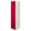 MonsterShop 3 x Red 3 Door Metal Storage Lockers, Blue & Grey Steel Lockable Unit, Gym Changing Room School Staff Locker