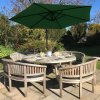 3m Cantilever Garden Parasol Banana Hanging Umbrella Winding Crank Shade Patio Outdoor Sun Shade Tilt UV Protection | Green
