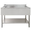 KuKoo Commercial Kitchen Catering Sink & Pre-Rinse Mixer Tap, RH Drainer Stainless Steel, 1.0 Bowl, 120cm Wide