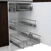 KuKoo 2 x Kitchen Pull Out Soft Close Baskets, 400mm Wide Cabinet, Slide Out Wire Storage Drawers