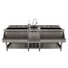 Double Cocktail Bar Station 360°C Swivel Mixer Tap Stainless Steel Insulated Ice Well Professional Glass Rinser Workstation Sink Double Speed Rail FREE Boston Cocktail Shaker + 8 x Gastro Pots
