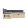 L-Shape Camper Van Sofa Bed & Cushions 1800 x 1200mm Sliding Pull Out Design Under Bench Storage & 2 x Nets Versatile Vehicle Compatibility Birch Wood 8cm Thick Mattress Washable Covers Fixing Kit