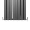 Designer Radiators 180 x 56cm Flat Panel Modern Central Heating Anthracite Grey Vertical Column Double Panel Wall Mounted Slimline Kitchen Living Room Bathroom Commercial Cleaning Brush & Fixing Kit