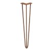 4Pcs Hairpin Table Legs DIY Furniture Industrial Upcycle Style Heavy-duty Sturdy Welded Metal Steel With FREE Screw Pack And Protector Feet Antique Copper 3 Prong Rods 28 Inch Height 10mm Thickness