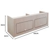 Campervan Overhead Cabinet 2 Door Top Locker Central Divider Camper Van Furniture Storage Lightweight Solid Birch Plywood Unpainted Soft Close Hinges Push Button Locks Pre Drilled Holes Fixing Kit