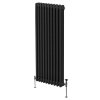 Traditional 3 Column Radiator 1800mm x 472mm Modern Central Heating Heater Matt Black Carbon Steel Vertical Wall Mounted Kitchen Living Room Bathroom Cleaning Brush Fixing Kit & Brackets