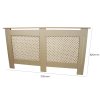 Radiator Cover Natural Unfinished MDF Trellised Grill Modern Cabinet Shelf 1515mm