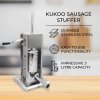 3L Sausage Stuffer Kit Filler Maker 304 Stainless Steel Heavy Duty Commercial Meat Machine Vertical Manual 2 Speeds