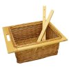 Pull out Wicker Basket Drawer 500mm Kitchen Storage Solution Larder Base Unit Cupboard with Handle Rustic Beech Wood Farmhouse Style 100% Handmade Rattan FREE Fixing Kit Included – Brown