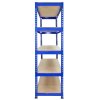 2 x Blue Racking Bay Unit 5 Tier Heavy Duty Steel Metal 150kg capacity Per Shelf Garage Shelves Storage Warehouse Shed Workshop Boltless Shelving 75cm x 150cm x 30cm