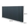 Oval Column Radiator 600mm x 1200mm & TRV Chrome Valves Designer Double Panel Central Heating Heater Anthracite Grey Steel Horizontal Kitchen Living Room FREE Cleaning Brush Fixing Kit & Brackets