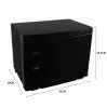 Hot Towel Warmer Black 23L Cabinet Heater UV Steriliser Disinfection Facial Salon Beauty Spa Gym Bathroom Home Equipment Stainless Steel Electric 2 Removable Shelves Drip Tray 200W 2 x FREE Tongs