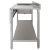 KuKoo Commercial Kitchen Catering Sink & Pre-Rinse Mixer Tap, RH Drainer Stainless Steel, 1.0 Bowl, 120cm Wide