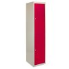 MonsterShop 2 Door Metal Storage Lockers, Flatpack Red & Grey Steel Lockable Unit, Staff Gym School Changing