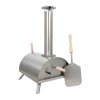 Outdoor Tabletop Pizza Oven Smoker Barbeque Countertop Garden Oven Cooker Portable Grill Stainless Steel | Pizza Peel, Pizza Stone, Pizza Cutter, FREE Rain Cover