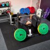 Home Gym Weightliftings Squat Rack Flat Bench 7ft Bar 5kg Pair Blk Bumpers