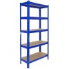2 x 90cm T-Rax Heavy Duty Racking Metal Storage Shelving Units & Garage Workbench Blue