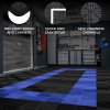 Vented Modular Interlocking Flooring Tiles & Edges 165 Black & 60 Blue Double Garage Heavy Duty Floor Mat Showroom Workshop Outdoor Polypropylene Anti Slip Weather Resistant Drainage 6m x 6m 36m2
