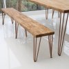 4Pcs Hairpin Table Legs Heavy-duty Industrial DIY Furniture Steel Sturdy Metal With FREE Protector Feet And Screw Pack Antique Copper 2 Prong Rods 12 Inch Height 12mm Thickness