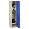 MonsterShop 2 Door Metal Storage Lockers, Flatpack Blue & Grey Steel Lockable Unit, Staff Gym School Changing
