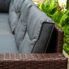 Rattan Corner Dining Set Outdoor Garden Furniture Brown 9-Seater L Shape Sofa Stools Tempered Glass Table UV Protected Waterproof Grey Seat Back Cushions Patio Conservatory Lounge FREE Rain Cover