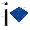 Vented Modular Interlocking Flooring Tiles 90 Blue & 30 Grey With Edges & Hexagon LED Lighting 14 White Lights & Border 6500K 3 Mount Options & Suspended Ceiling Kit Single Garage Floor Mat 3.2m x 6m