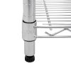 Wire Shelving Rack 5 Tier Metal Storage Unit Heavy Duty Free Standing Boltless Height Adjustable Shelves & Levelling Feet Kitchen Office Garage Silver Chrome 1000kg