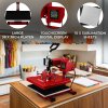 Heat Press Digital Transfer Machine Sublimation Printer 38 x 38cm Flat Swing Touchscreen Display Adjustable Pressure Ink Vinyl 250C DIY Professional T-shirt Charity Business 10 Sublimation Sheets