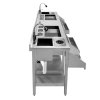 Twin Cocktail Bar Station Free-Standing Stainless Steel Insulated Ice Well Sink 360 Mixer Tap Glass Refresher Drip Tray Blender Shelf Speed Rail Shelves Gastro Pots Knife Holder FREE Boston Shaker