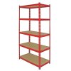 10 Monster Racking Z-Rax Industrial Shelves Garage Shelving Racks, 360kg/shelf, Red, 90 x 183 x 45