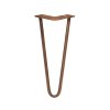 4Pcs Hairpin Table Legs Heavy-duty DIY Furniture Metal Steel Sturdy Industrial With FREE Screw Pack And FREE Protector Feet Antique Copper 2 Prong Rods 12 Inch Height 10mm Thickness
