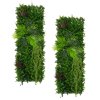 2Pcs Artificial Plant Wall Panel 50 x 150cm Alina Living Foliage Greenery Tiles Indoor Outdoor Weather & UV Resistant Grass Fence Hedge Privacy Backdrop Garden Home Decor Snap & Lock Fixings Included