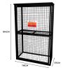Gas Bottle Cage 184 x 116 x 57cm Collapsible Mesh Secure Cylinder Storage Galvanised Steel 3mm Wire Thickness 6 x 19kg / 2 x 47kg Propane Bottles Removable Shelf FREE Warning Sign, Padlock & 2 Keys