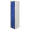 MonsterShop 3 x Metal Lockers, 4 Door Storage, Blue & Grey Metal Lockable Unit, School Staff Gym Changing Room