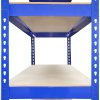 10 x Blue Racking Bay Unit 5 Tier Heavy Duty Steel Metal 200kg capacity Per Shelf Garage Shelves Storage Warehouse Shed Workshop Boltless Shelving 120 x 50 x 180cm Free Rubber Mallet