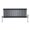 Traditional 2 Column Radiator 300mm x 1012mm Modern Central Heating Heater Anthracite Matt Grey Carbon Steel Horizontal Wall Mounted Kitchen Living Room Bathroom Cleaning Brush Fixing Kit & Brackets